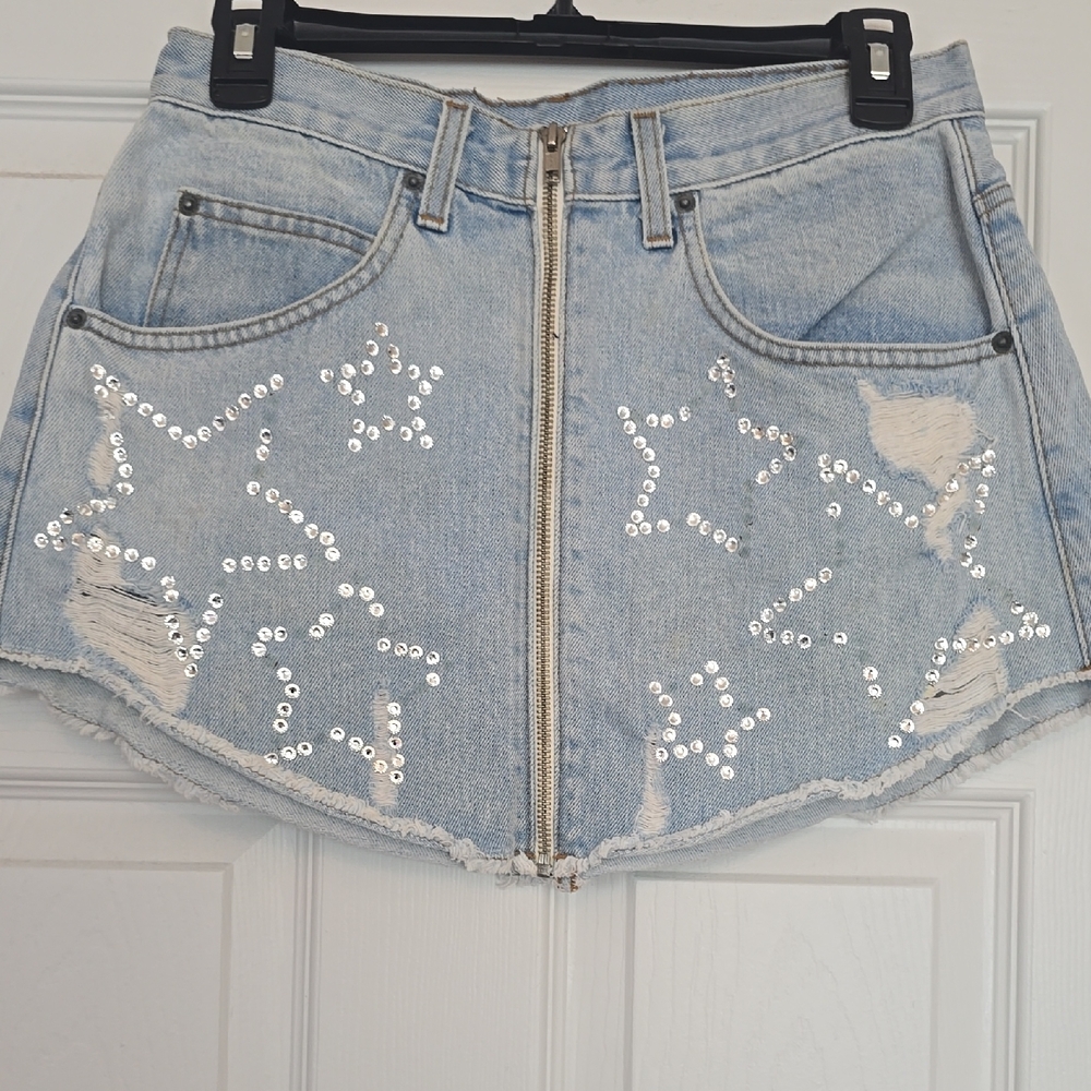 Carmar Light Blue Denim Jean Skirt. Runs Small